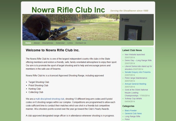 Nowra Rifle Club website design